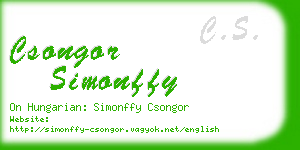 csongor simonffy business card